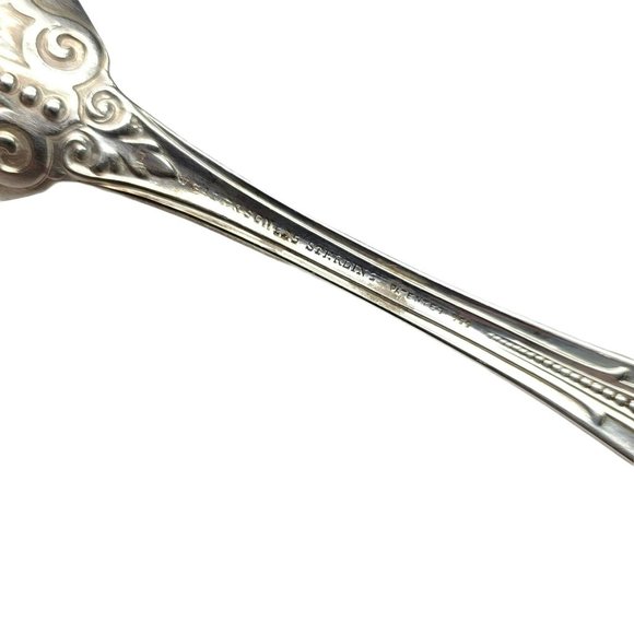 Sterling Silver Berry Spoon William Gale & Son Italian 1860 Monogram CR53 - Picture 11 of 11